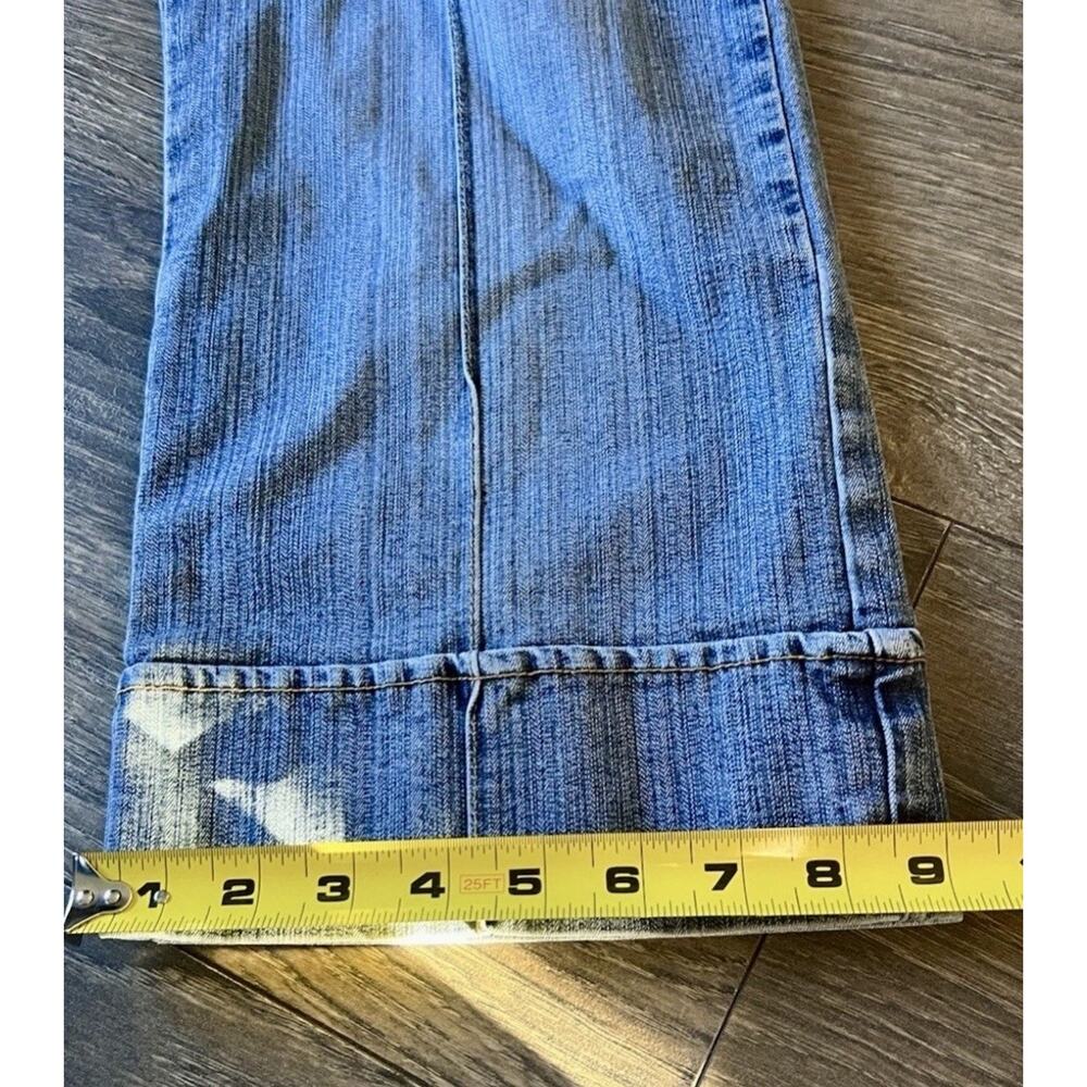Vintage Jordache Jeans Womens 13 14 Blue Flare Lace Up Low Rise Y2K Dark Wash - Picture 4 of 7